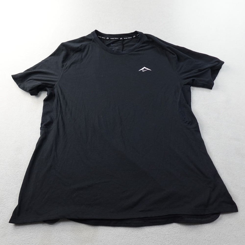 Nike Trail Solar Chase Shirt Mens Large Black Dri-FIT ADV Running HJ3580